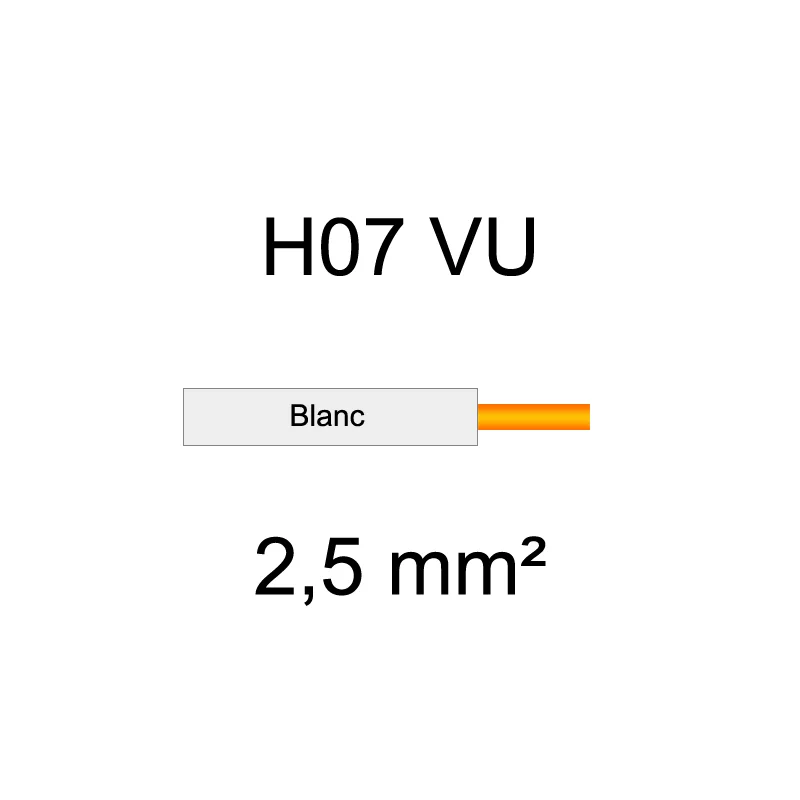 Fil électrique H07VU cuivre rigide | 1.5mm² et 2.5mm²