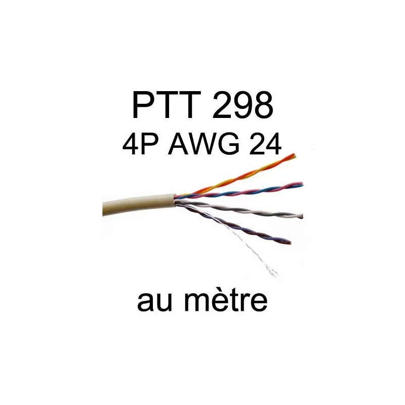 câble téléphone intérieur PTT298 4 paires AWG24 5/10 vendu à la coupe au mètre