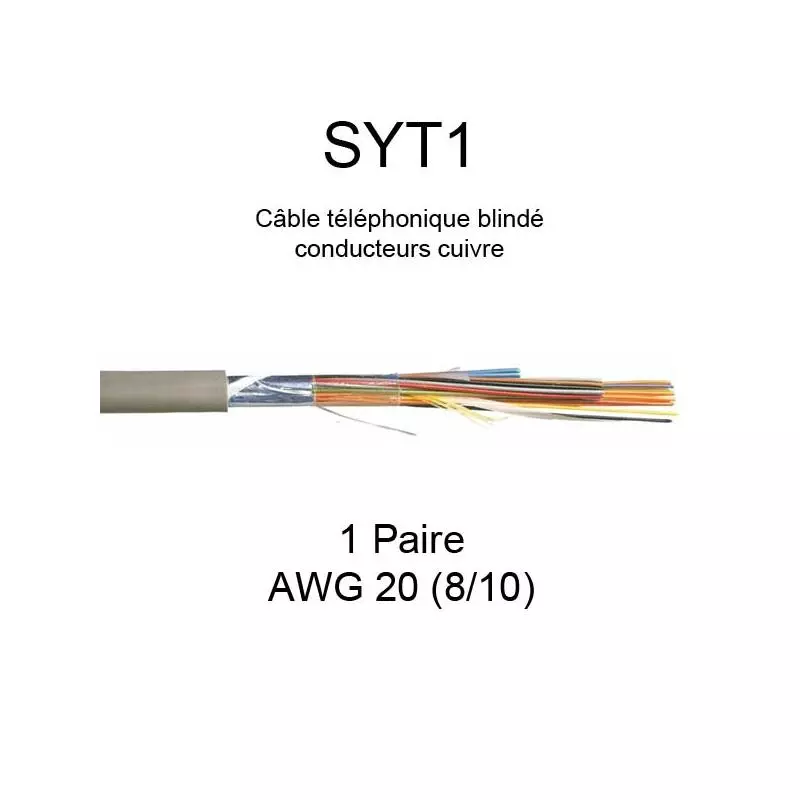 câble téléphone SYT1 1 paire AWG20 8/10