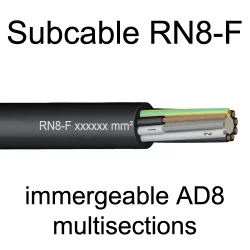 câble cuivre souple étanche immergeable submersible RN8F 4G1.5+2x1.5mm²