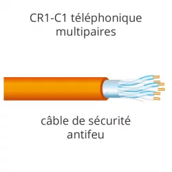 câble téléphonique antifeu CR1-C1 1 paire 9/10