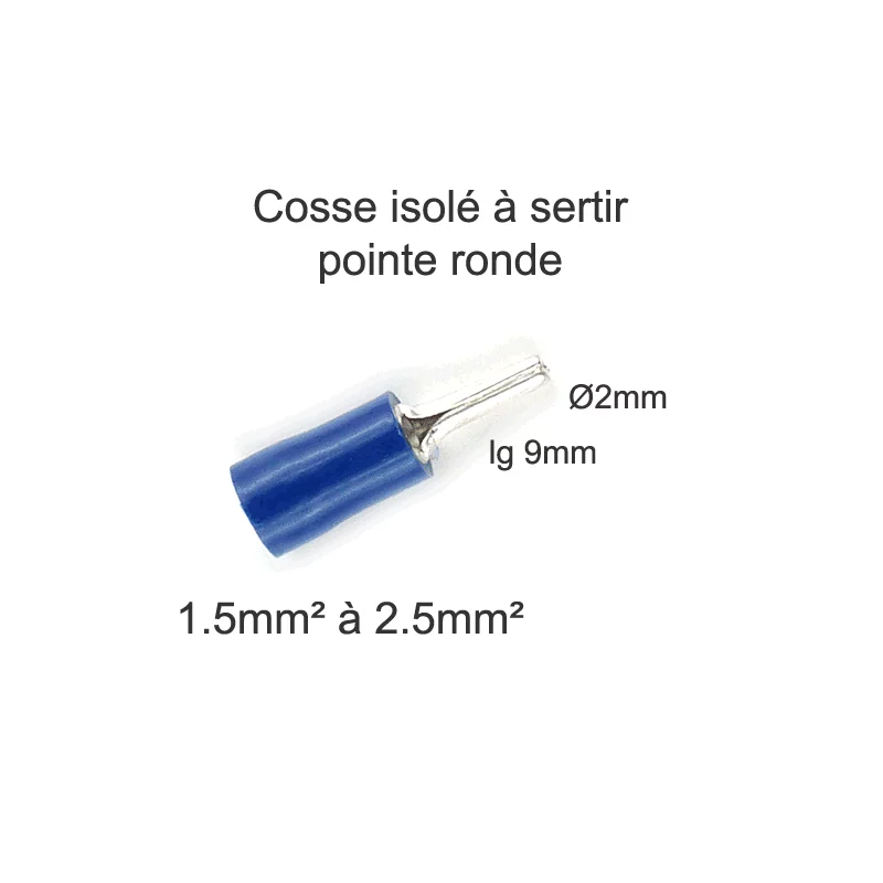 Cosse isolée pointe ronde