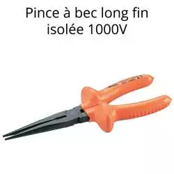 pince bec long fin orange isolée 1000V