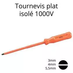 tournevis plat orange isolée 1000V