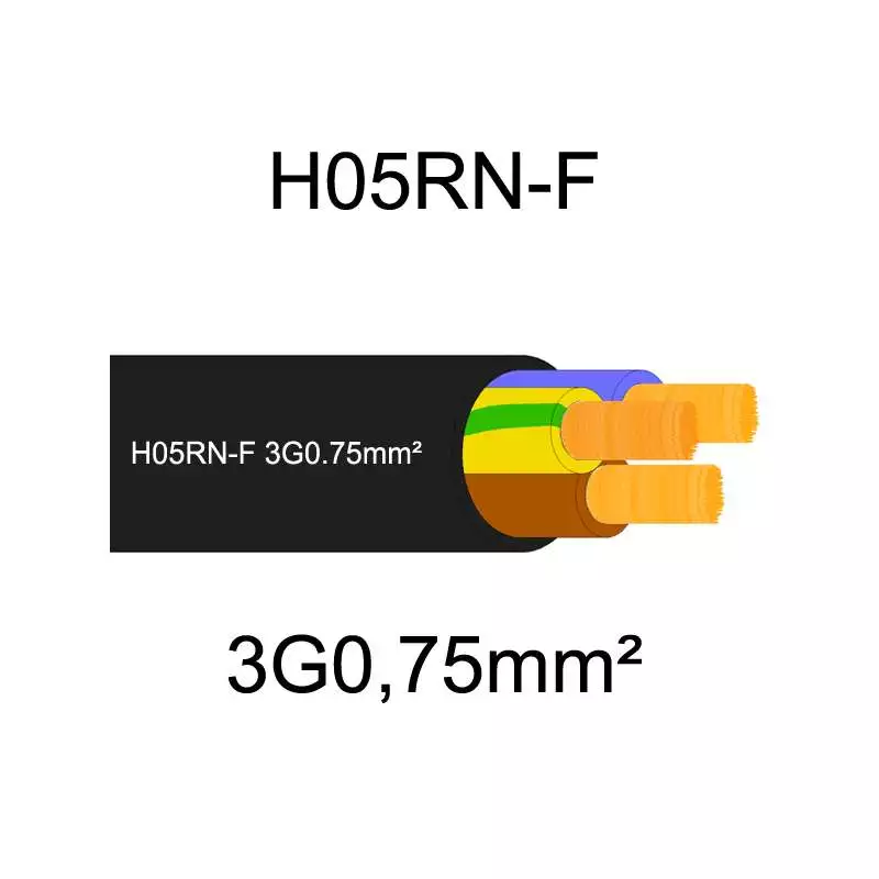 Câble électrique souple H05RNF