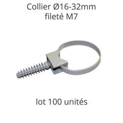 collier de fixation Ø16 à 32mm pour cable et conduit electrique avec cheville à frapper