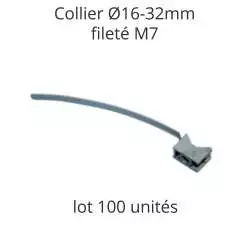 collier de fixation Ø16 à 32mm pour cable et conduit electrique montré ouvert