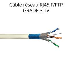 Câble Ethernet catégorie 6A F/FTP GRADE 3 TV avec blindage par paire et blindage général, vendu au mètre à la coupe TGL