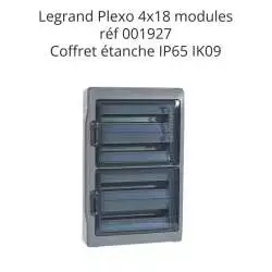 tableau électrique étanche IP65 4 rangées de chacune 18 modules legrand plexo référence 001927
