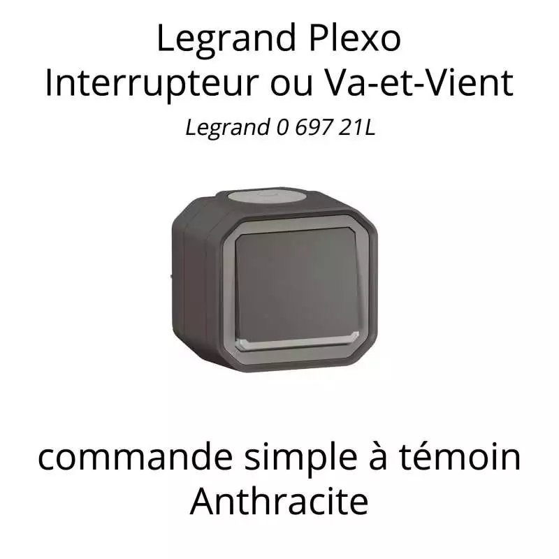Legrand Plexo Interrupteur Va-et-vient version complète prête-à-poser