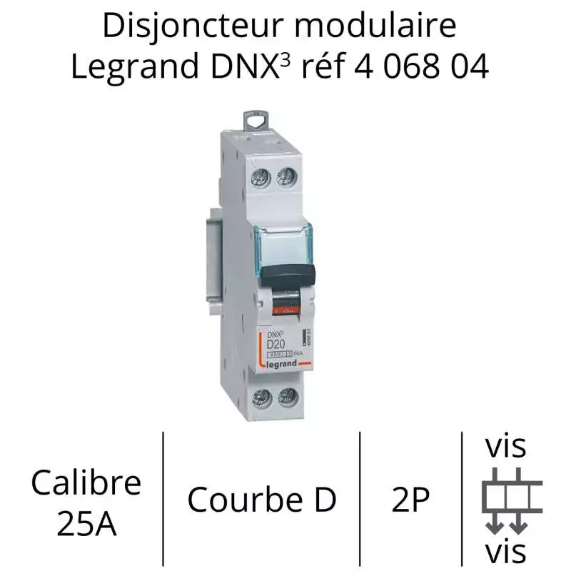 Disjoncteur modulaire Legrand DNX3 courbe D