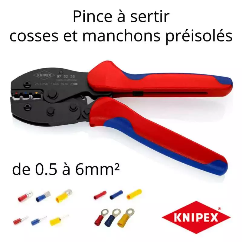 Acheter KNIPEX Pince à sertir 0,75–6 mm² pour cosses électriques
