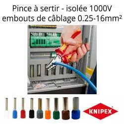 Pince sertir embouts câble 0,25-16 mm2 97 78 180 Knipex1000V