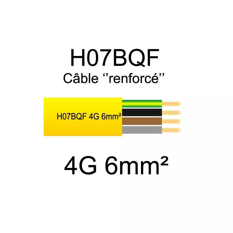 Câble électrique souple renforcé et sans halogène H07BQF