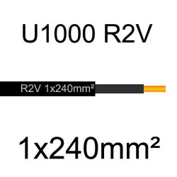 câble électrique cuivre U1000 R2V 1x240mm2