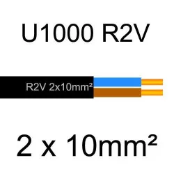 câble électrique cuivre U1000 R2V 2x10mm2