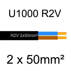 câble électrique cuivre U1000 R2V 2x50mm2