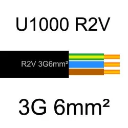 câble électrique cuivre U1000 R2V 3G6mm2