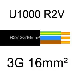 câble électrique cuivre U1000 R2V 3G16mm2