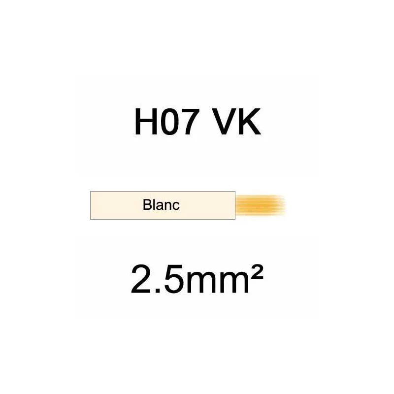 Fil électrique H07VK cuivre souple | 1,50mm² à 150mm²